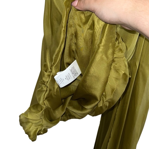 NEW NWT Giuseppe Di Morabito Asymmetric One Shoulder Draped Dress Olive Green - Picture 9 of 16